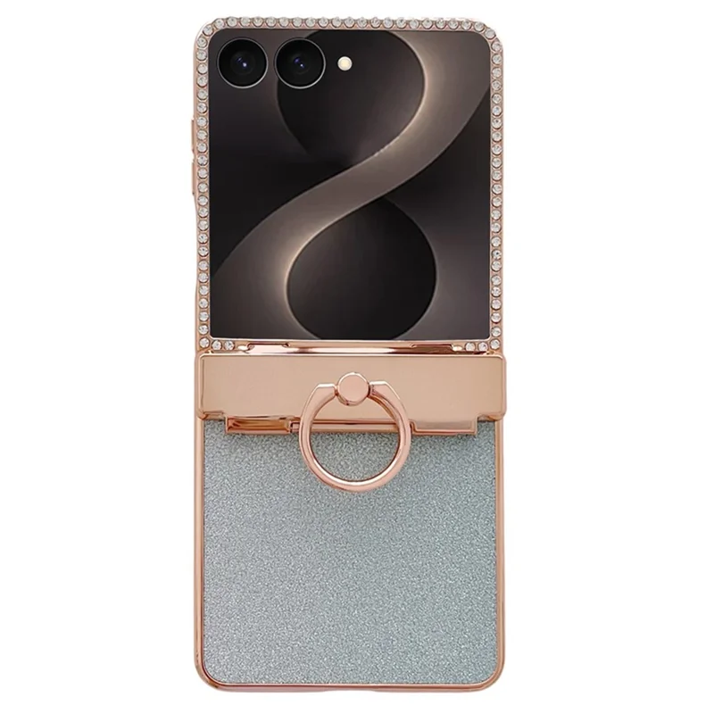 For Samsung Galaxy Z Flip8 Case Glitter Design Rhinestone Decor Hard PC Phone Cover - Blue