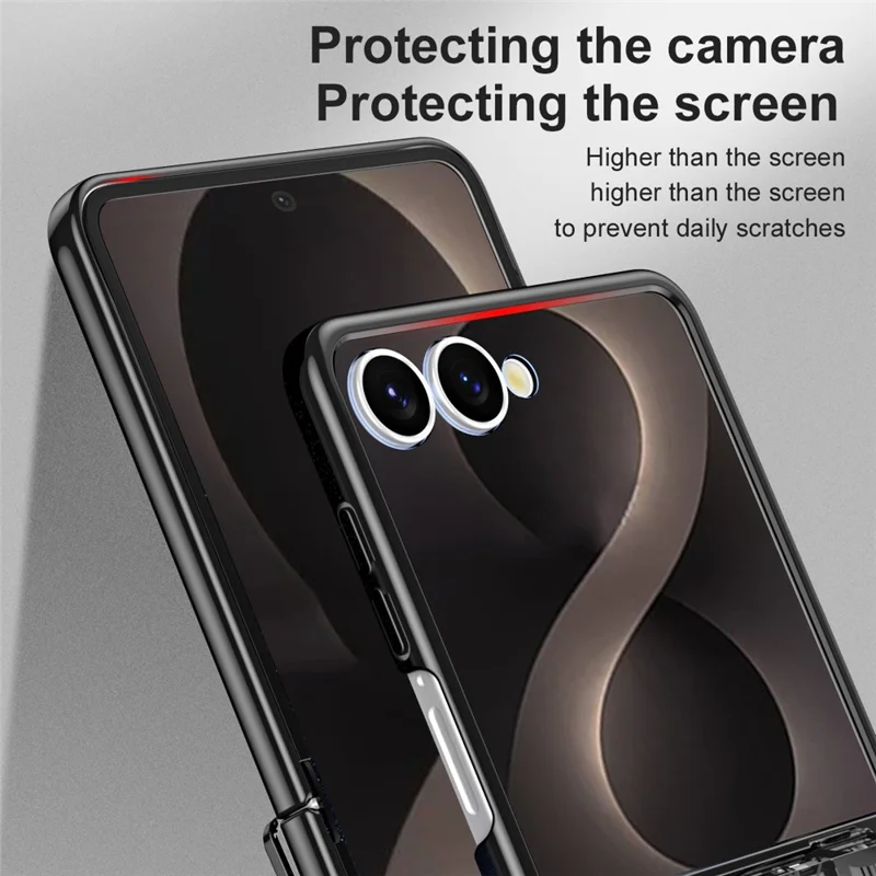 Capa para Samsung Galaxy Z Flip8 Modelo Mechanical Legend com Revestimento Electrolítico em PC com Película Traseira - Preto