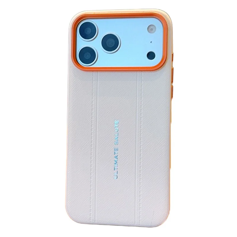 For iPhone 17 Pro Case Leather Texture PC + TPU Anti-slip Phone Protective Cover - White