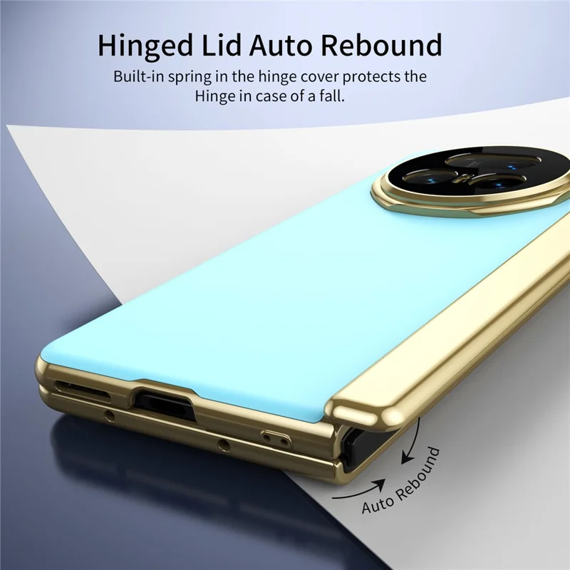 For Honor Magic V5 5G Case AG Matte Hard PC Folding Phone Cover with Tempered Glass Film - Baby Blue