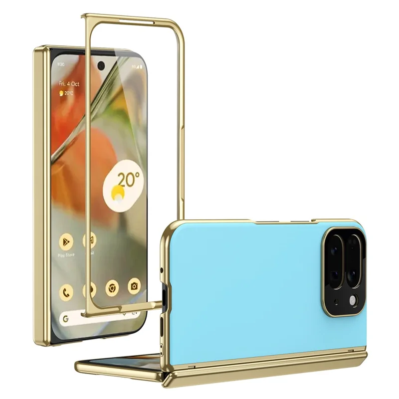 For Google Pixel 10 Pro Fold Case AG Matte Hard PC Folding Phone Cover with Tempered Glass Film - Baby Blue