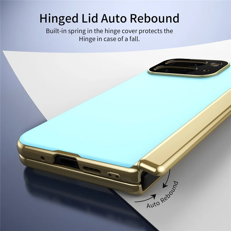 For Google Pixel 10 Pro Fold Case AG Matte Hard PC Folding Phone Cover with Tempered Glass Film - Baby Blue