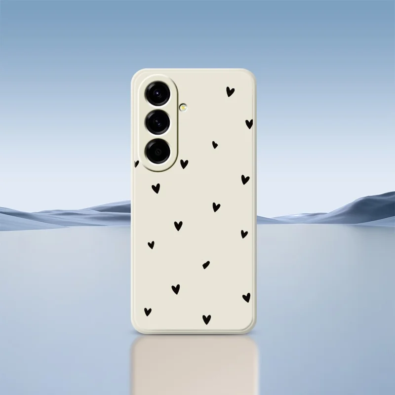 Чехол для Samsung Galaxy A37 5G с принтом маленьких сердечек, ТПУ, прямые края, задняя крышка для телефона — бежевый