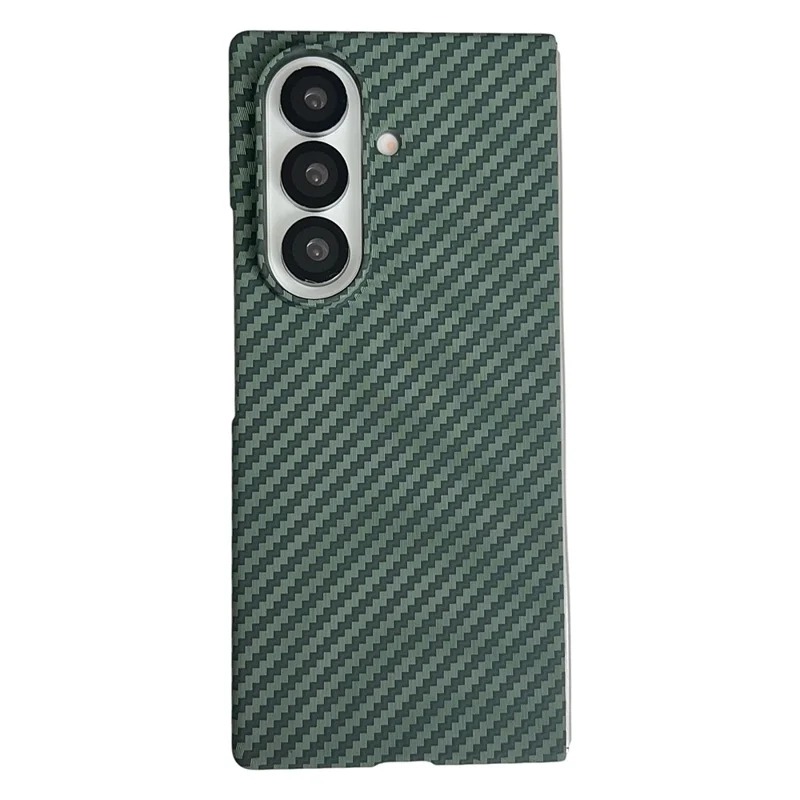 For Samsung Galaxy Z Fold8 Magnetic Case Carbon Fiber Texture PC Phone Cover with Screen Protector - Green
