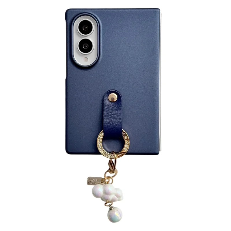 For Samsung Galaxy Z Fold8 Case Ultra Slim PC Phone Cover with Pearl Pendant - Sapphire