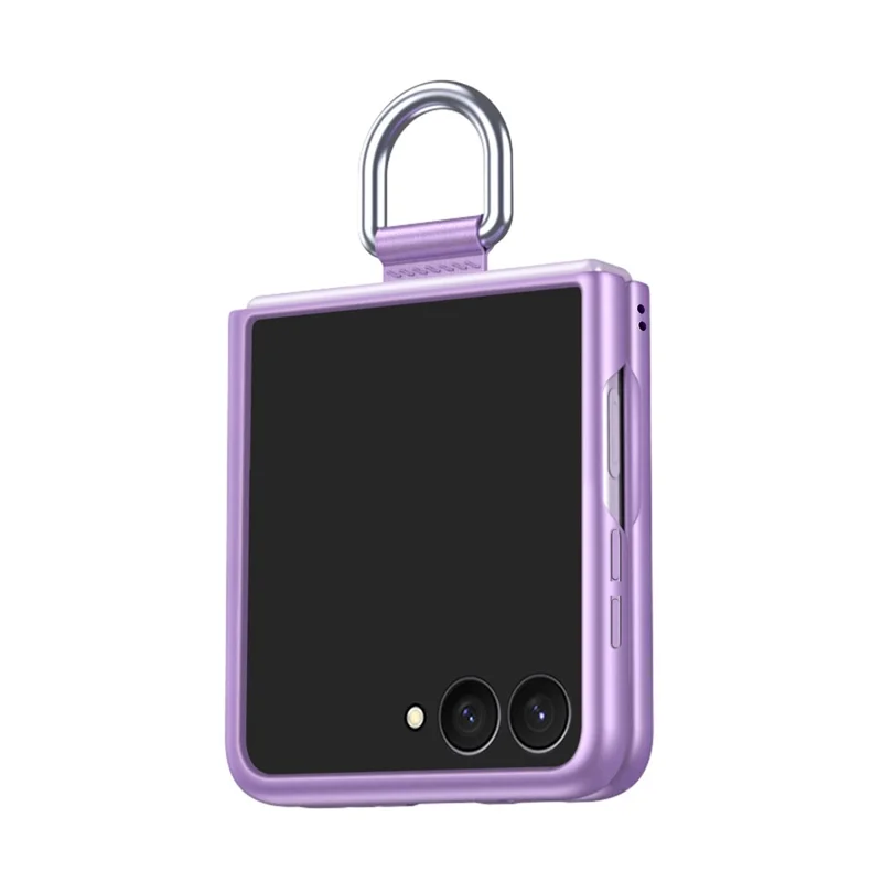 For Samsung Galaxy Z Flip8 Case Ring Holder Anti Drop Rubberized PC Phone Cover - Purple