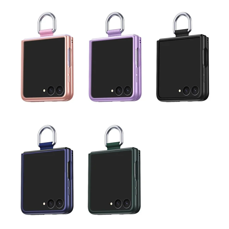 For Samsung Galaxy Z Flip8 Case Ring Holder Anti Drop Rubberized PC Phone Cover - Purple