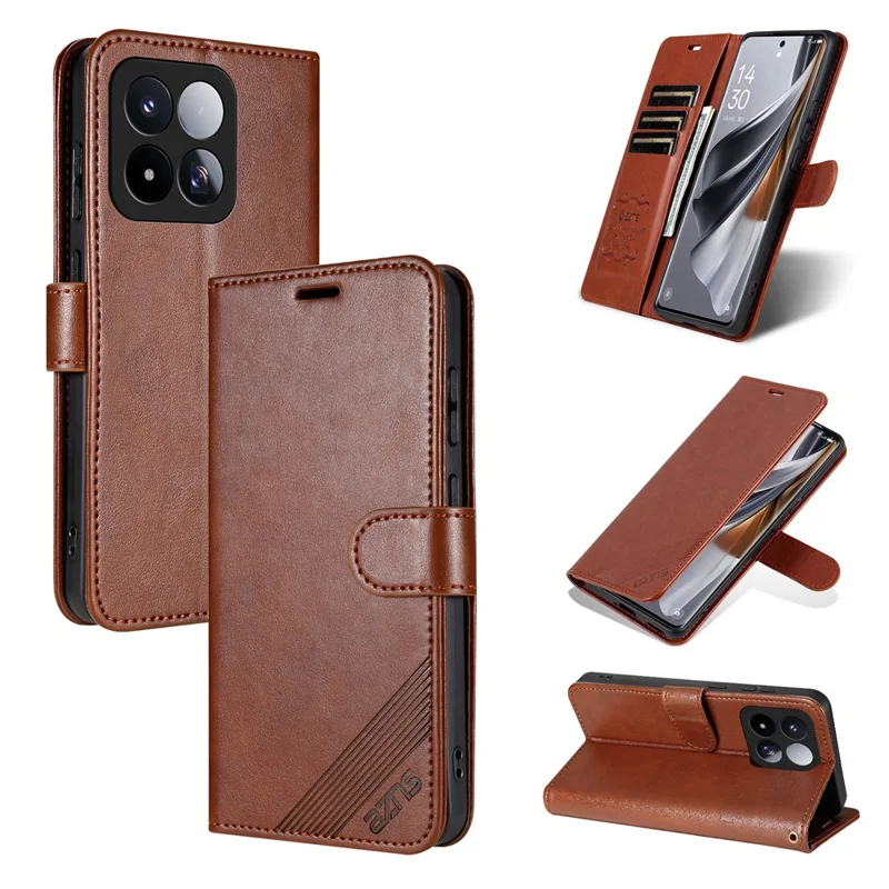 AZNS Für Xiaomi 17 Max Tasche Kratzfeste PU-Leder Stand Wallet Handyhülle - Braun