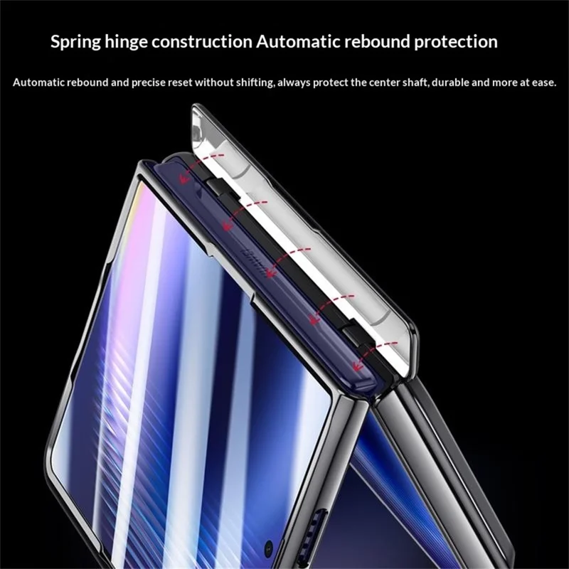 For Huawei Pura X Max Case AG Matte Foldable Phone Cover with Anti-spy Screen Protector - Black