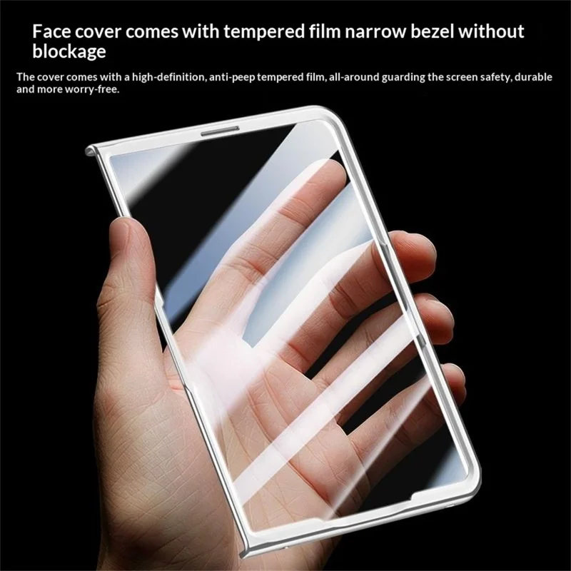 For Huawei Pura X Max Case AG Matte Foldable Phone Cover with Anti-spy Screen Protector - Black