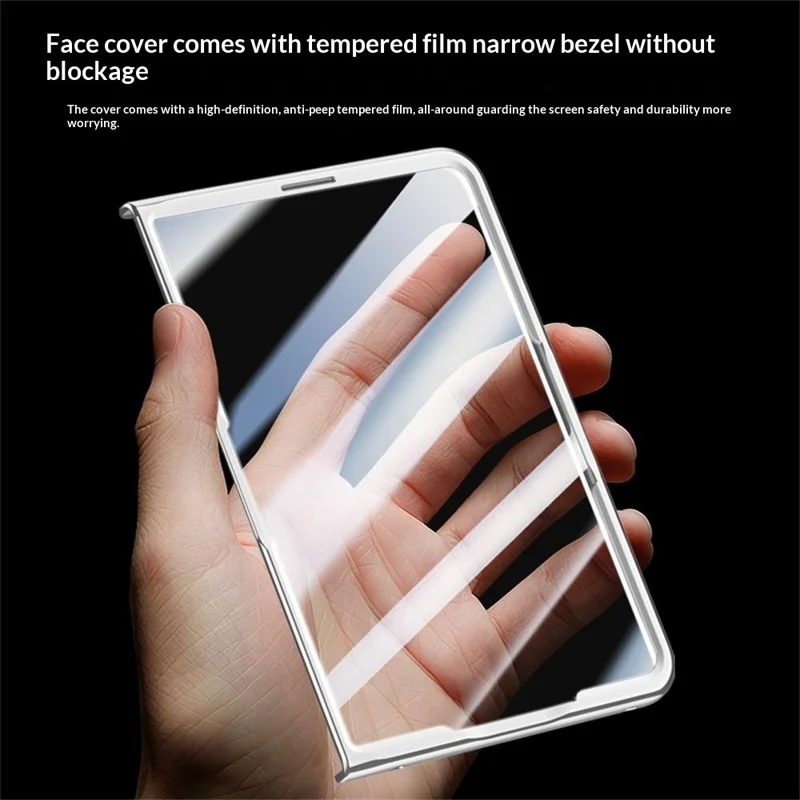 For Huawei Pura X Max Case AG Matte Hinge Protection Phone Cover with HD Clear Screen Protector - Black