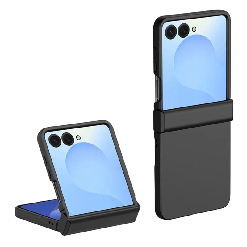 For Samsung Galaxy Z Flip8 Case Hinge Protection Skin-Touch PC Phone Cover - Black