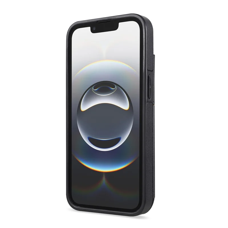 N.BEKUS P4 per iPhone 16e / 17e Custodia con Pulsanti Magnetici in Pelle + Cover in TPU con Porta Tessere e Supporto - Nero