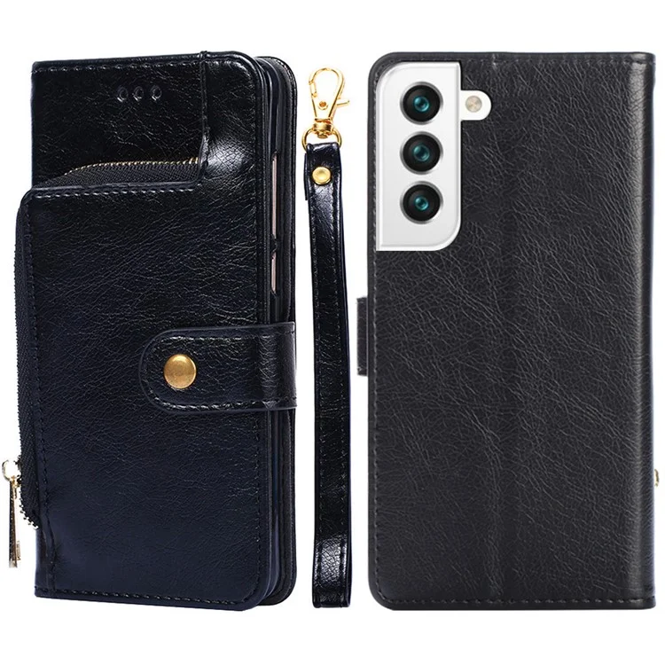 Per Samsung Galaxy S23 Plus Case Pocket Pocket Pickele Cover Del Portafoglio Per Supporto Regolabile Con Cinturino Pratico Con Cinturino Pratico - Nero