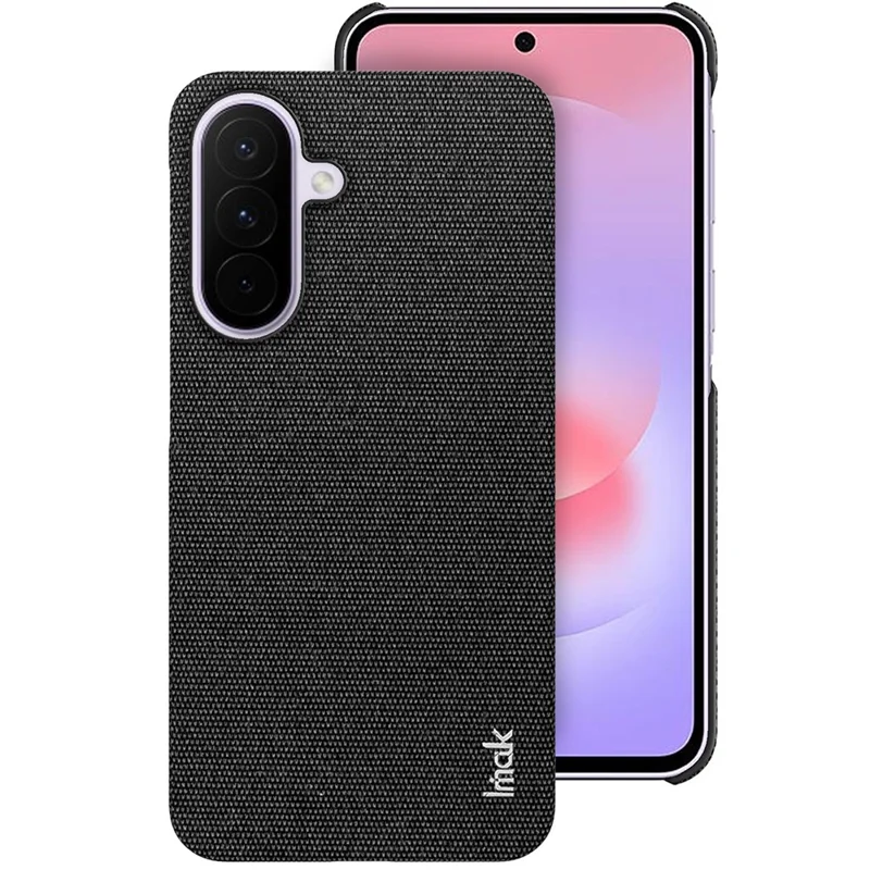 IMAK Ruiyi Series for Samsung Galaxy A27 Case Fabric Texture Leather + PC Phone Back Cover - Black