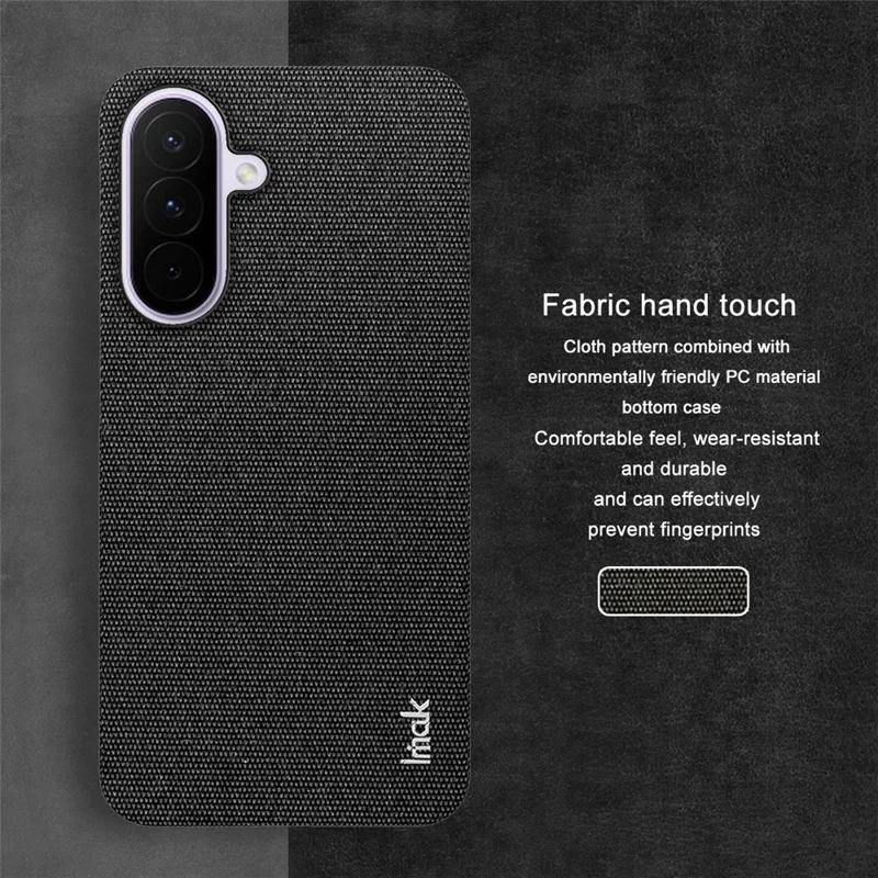 IMAK Ruiyi Series for Samsung Galaxy A27 Case Fabric Texture Leather + PC Phone Back Cover - Black
