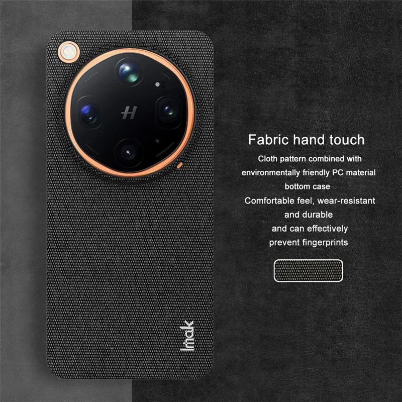 IMAK Ruiyi Serie für Oppo Find X9 Ultra 5G Hülle, Stoffstruktur Leder + PC Handyrückseite – Schwarz