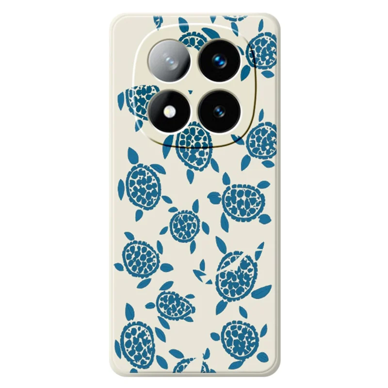 Funda para Xiaomi Redmi Note 15 5G (Global) / Poco M8 5G con diseño de tortuga azul, borde recto, cubierta trasera de TPU - Beige