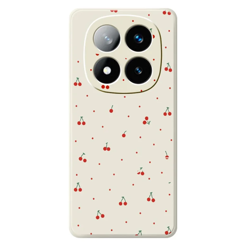 Funda para Xiaomi Redmi Note 15 5G (Global) / Poco M8 5G con diseño de cerezas rojas, borde recto, TPU, funda trasera para teléfono - Beige