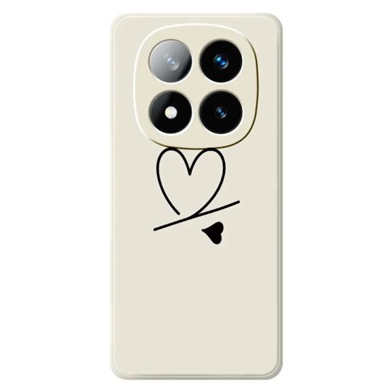 Funda con diseño de amor negro para Xiaomi Redmi Note 15 5G (Global) / Poco M8 5G, borde recto, cubierta trasera de TPU - Beige