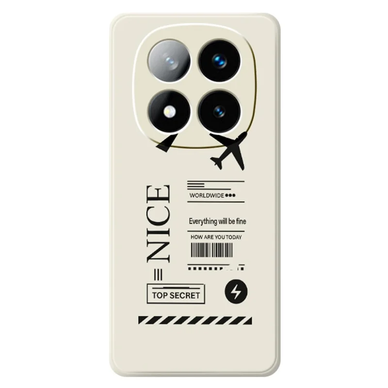Funda para Xiaomi Redmi Note 15 5G (Global) / Poco M8 5G con Diseño de Impresión de Boleto de Abordaje, Borde Recto, Funda Trasera de TPU - Beige