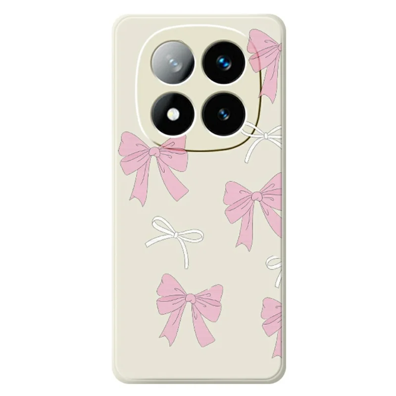 Coque pour Xiaomi Redmi Note 15 Pro 5G (Global) avec motif d'arcs roses, bord droit, dos en TPU - Beige
