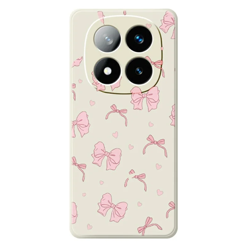 Til Xiaomi Redmi Note 15 Pro 5G (Global) Etui Pink Bue Elsker Mønstertryk Lige Kant TPU Telefon Bagside - Beige