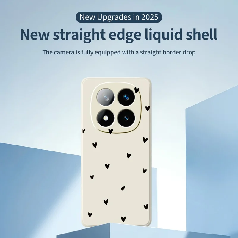 For Xiaomi Redmi Note 15 Pro+ 5G (Global)  /  Poco M8 Pro 5G Case Little Hearts Pattern Printing Straight Edge TPU Phone Back Cover - Beige