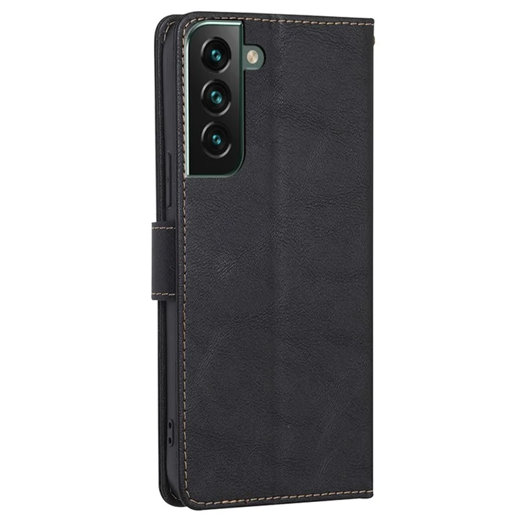 Für Samsung Galaxy S23 Plus RFID -blockierungsschutz Brieftasche Kartonte Textur PU Leder Magnetic Flip Book Stand Telefon Cover - Schwarz