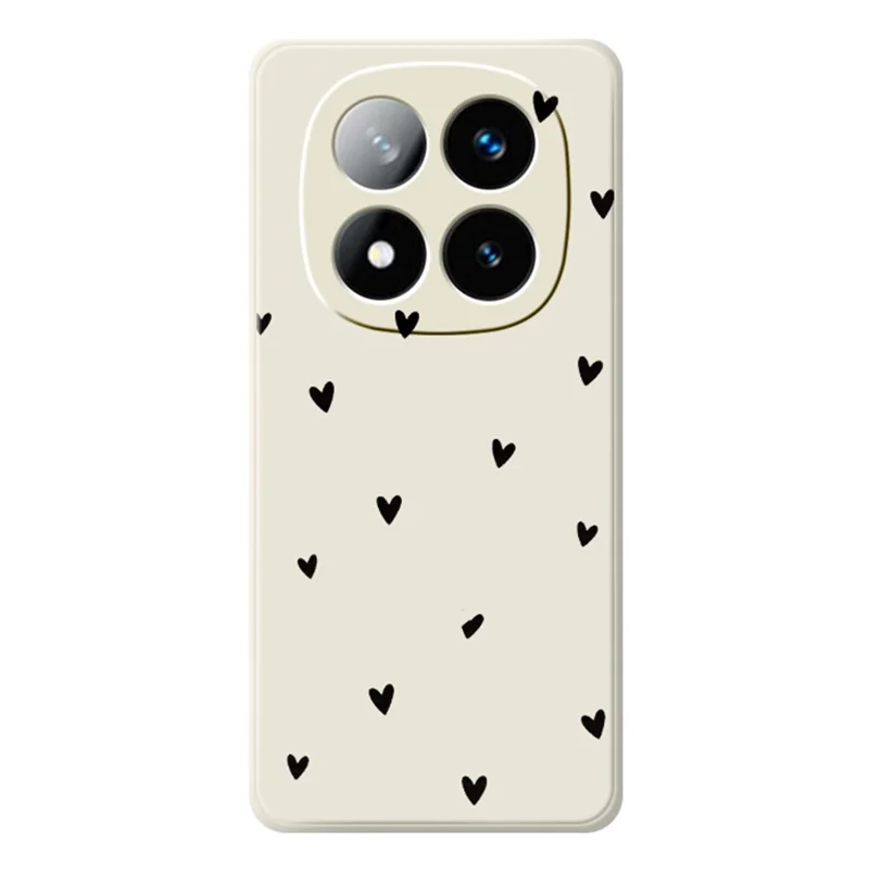 For Xiaomi Redmi Note 15 Pro 4G (Global) Case med print af små hjerter, lige kanter, TPU telefonbagdæksel - beige