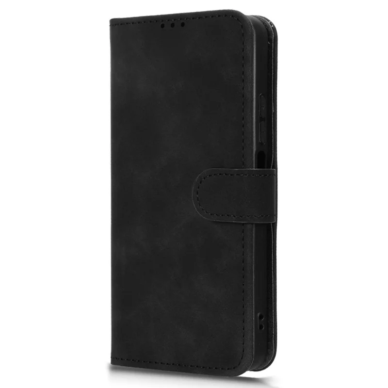 For TCL K70 5G Leather Case Skin Feel Anti Drop Wallet Stand Flip Phone Cover - Black