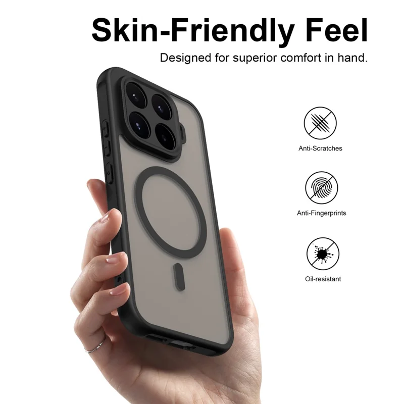 Magnetische Hülle für Xiaomi 17T Anti-Drop Matt PC + TPU Handyhülle - Schwarz