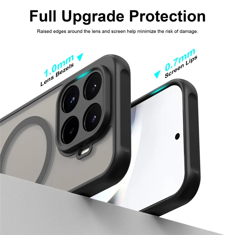 Magnetische Hülle für Xiaomi 17T Anti-Drop Matt PC + TPU Handyhülle - Schwarz