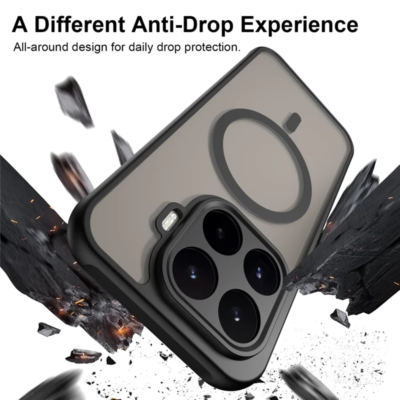 Magnetische Hülle für Xiaomi 17T Anti-Drop Matt PC + TPU Handyhülle - Schwarz