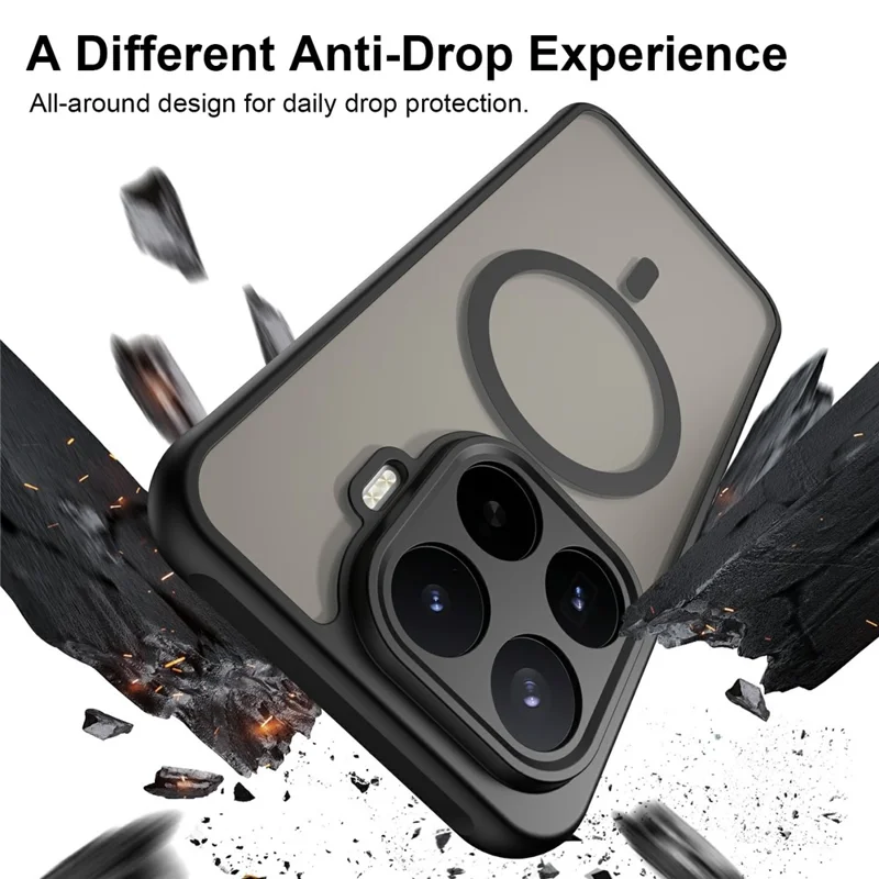 For Xiaomi 17T Pro Magnetisk Case Anti Drop Matte PC + TPU Telefonbeskyttelse - Sort
