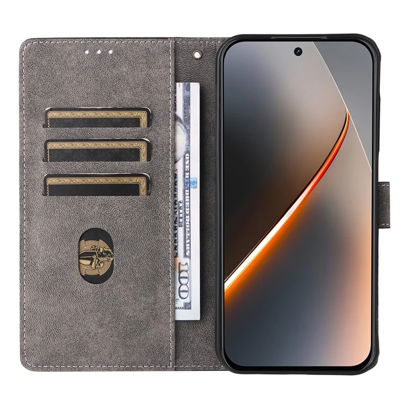 For ZTE nubia Neo 5 5G Wallet Case RFID Blocking PU Leather Phone Cover Stand with Strap - Brown