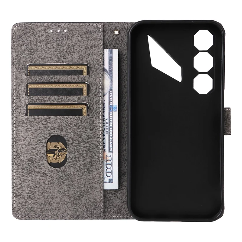 For ZTE nubia Neo 5 5G Wallet Case RFID Blocking PU Leather Phone Cover Stand with Strap - Brown