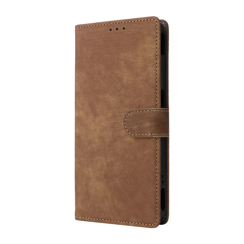 For ZTE nubia Neo 5 5G Wallet Case RFID Blocking PU Leather Phone Cover Stand with Strap - Brown