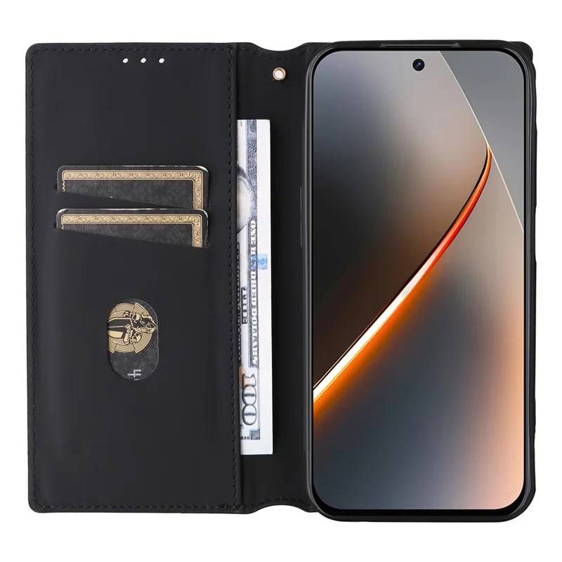 For ZTE nubia Neo 5 5G Case Wallet Rhombus Imprinted PU Leather Phone Cover - Black