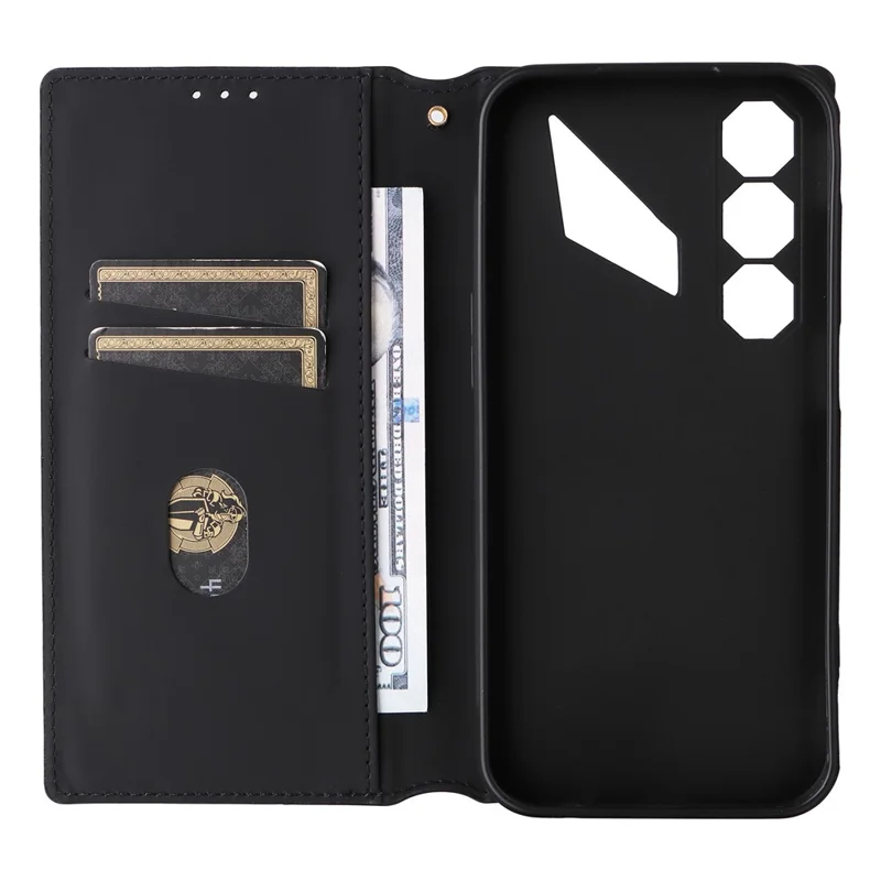 For ZTE nubia Neo 5 5G Case Wallet Rhombus Imprinted PU Leather Phone Cover - Black