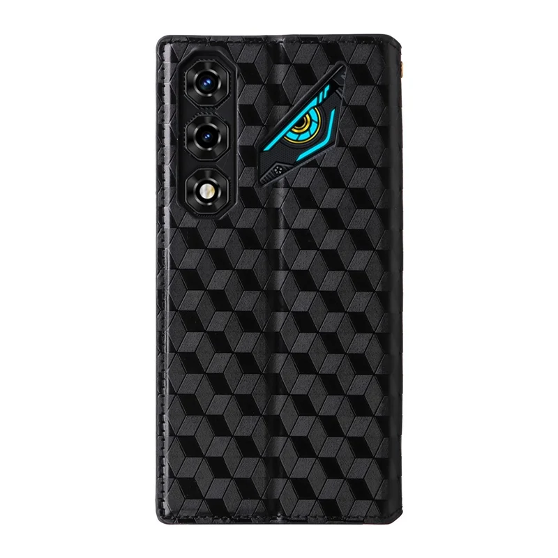 For ZTE nubia Neo 5 5G Case Wallet Rhombus Imprinted PU Leather Phone Cover - Black