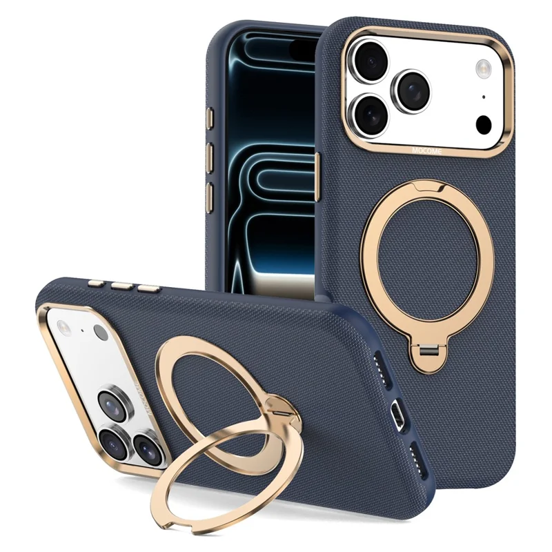 Voor iPhone 17 Pro Max Magnetische Hoes Roterende Standaard PU Leer + PC + TPU Stootvrije Achterklep - Saflaai