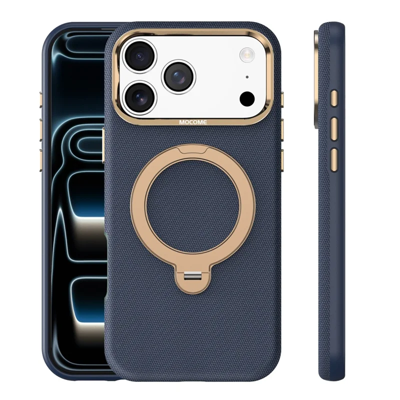 Voor iPhone 17 Pro Max Magnetische Hoes Roterende Standaard PU Leer + PC + TPU Stootvrije Achterklep - Saflaai