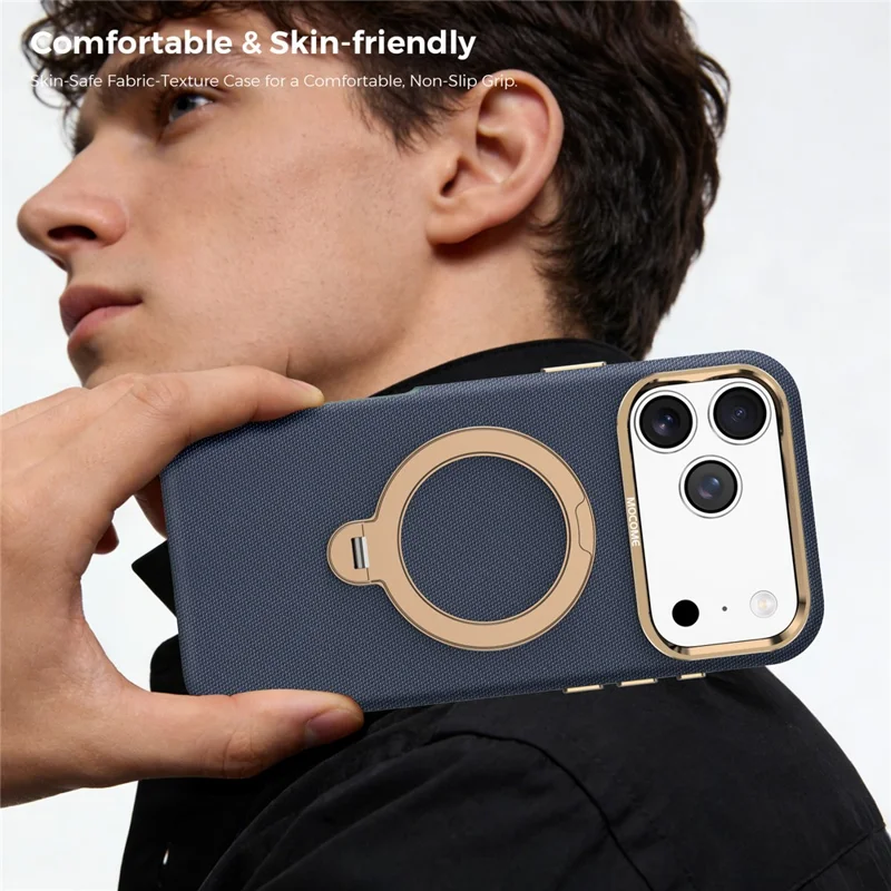 Voor iPhone 17 Pro Max Magnetische Hoes Roterende Standaard PU Leer + PC + TPU Stootvrije Achterklep - Saflaai