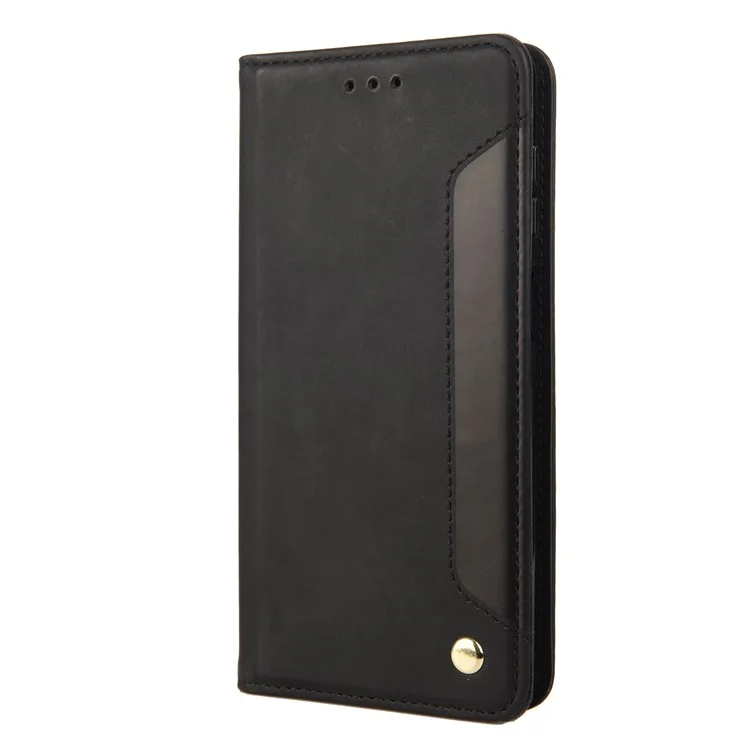 Per Oppo A17 4G / A17k 4G Custodia per Telefono Colore Splicing Skin-touch Pelle PU Chiusura Magnetica Auto Stand Portafoglio Cover - Nero