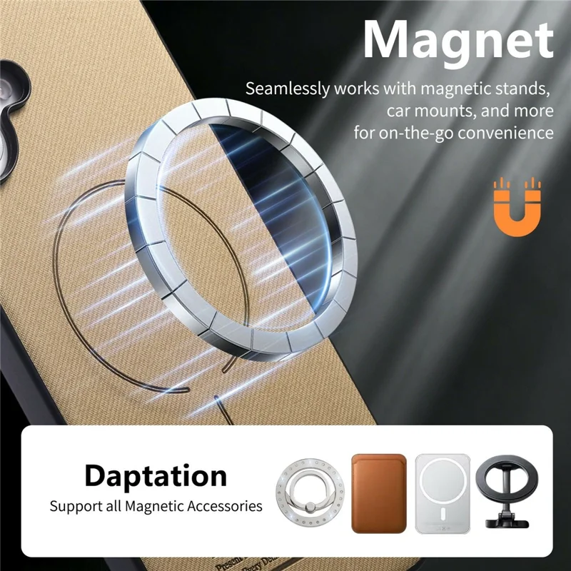 For Xiaomi 17T Magnetic Case PU Leather + PC + TPU Anti-Scratch Back Cover with Detachable Card Holder - Khaki