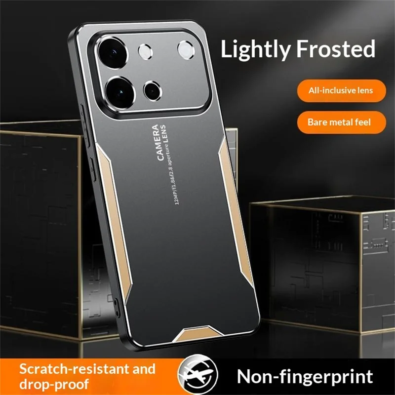 For vivo S60 5G Phone Case Aluminium Alloy TPU PC Back Cover - Silver