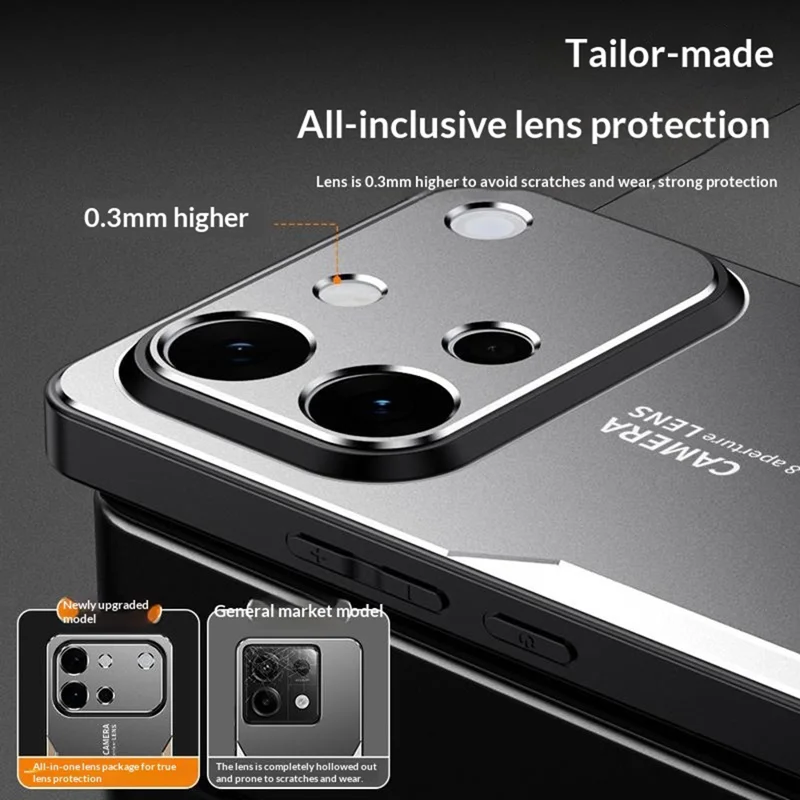 For vivo S60 5G Phone Case Aluminium Alloy TPU PC Back Cover - Silver