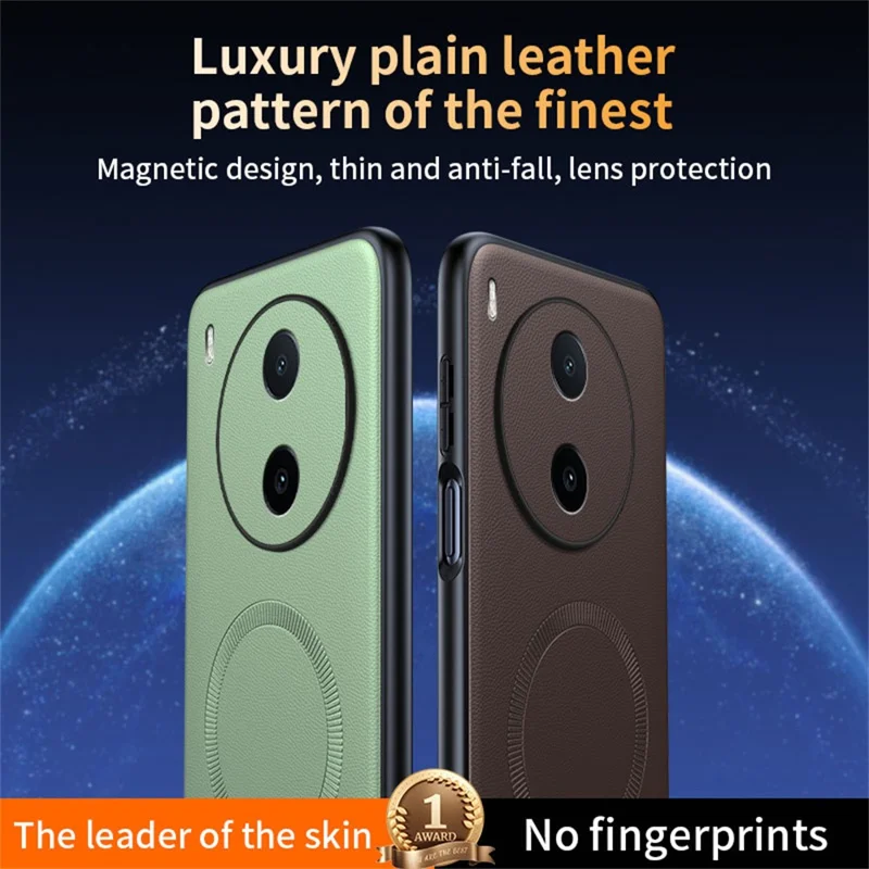Cover Magnetico per vivo Y600 Pro 5G in Pelle Rivestita in TPU + PC - Verde
