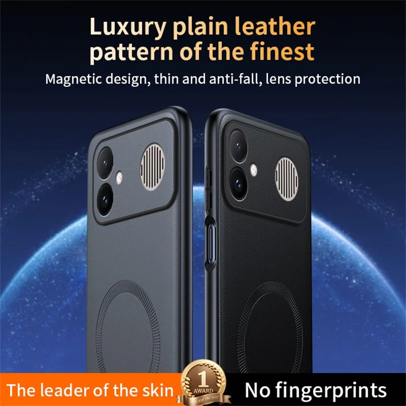 Cover Magnetica per Xiaomi Redmi K90 Max 5G, Rivestimento in Pelle TPU + PC, Compatibile con Caricabatterie Magnetici e Supporti Auto - Nero